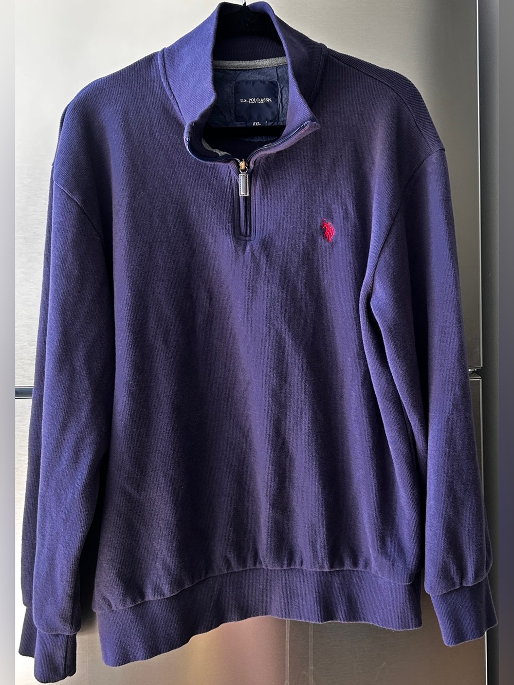 U.S. Polo Assn. XXL 100% Cotton Quarter Zip Pullover Navy Blue